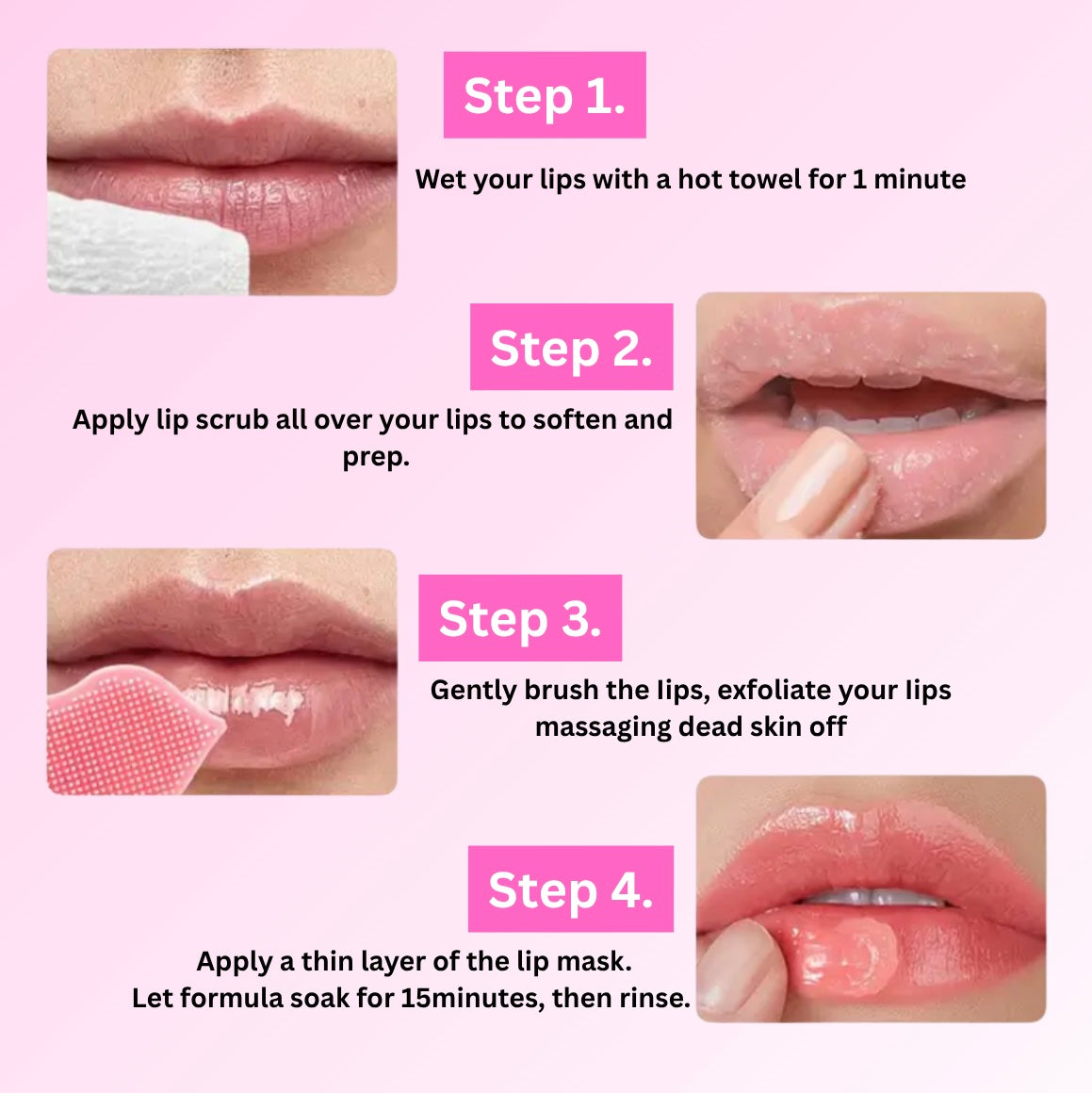 Secret Tribe 3-Piece Lip Care Set – Balm, Scrub & Brush for Moisturized, Smooth Lips