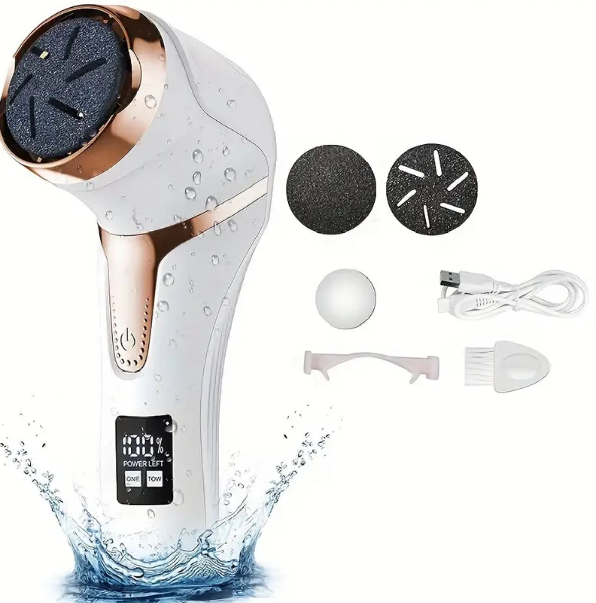 Electric Foot File – USB Rechargeable Pedicure Device for Smooth Feet, Home & Travel Use