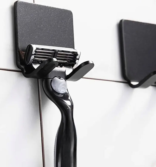 3pcs Bathroom Hooks Set – No Drilling, Self-Adhesive Razor & Hand Towel Holders for Organization & Storage