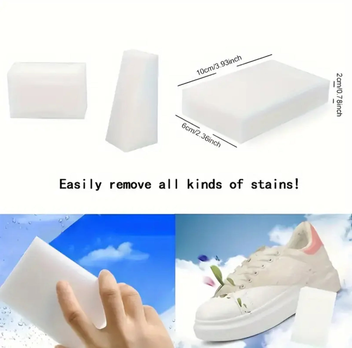 Magic Eraser Sponge Pads (30/60/120pcs) – Multi-Surface Cleaning Sponges for Kitchen, Bathroom, Walls, Floors & Glass – Chemical-Free Deep Cleaner