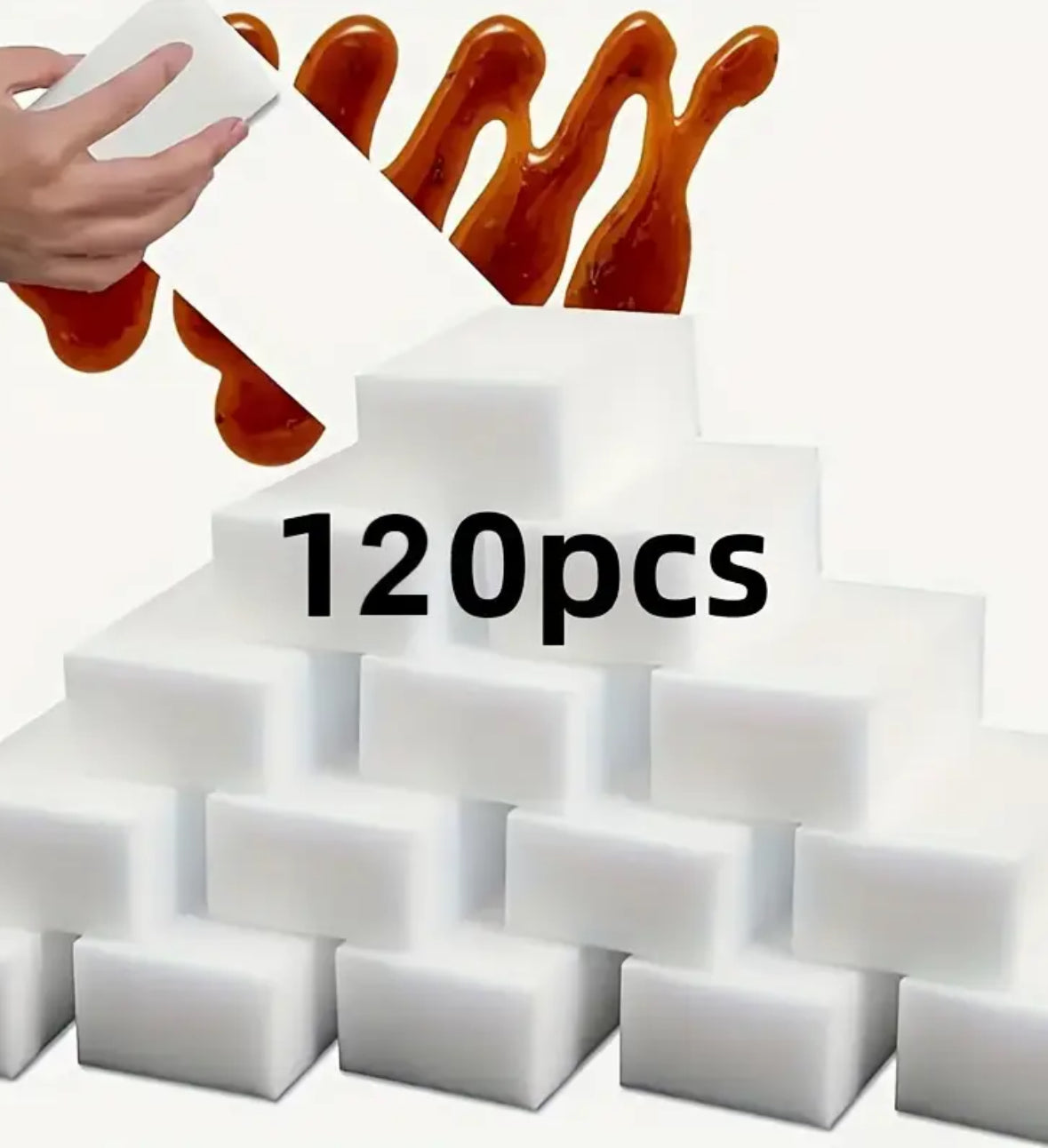 Magic Eraser Sponge Pads (30/60/120pcs) – Multi-Surface Cleaning Sponges for Kitchen, Bathroom, Walls, Floors & Glass – Chemical-Free Deep Cleaner