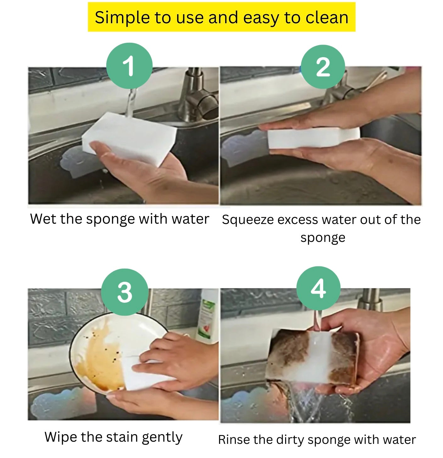 Magic Eraser Sponge Pads (30/60/120pcs) – Multi-Surface Cleaning Sponges for Kitchen, Bathroom, Walls, Floors & Glass – Chemical-Free Deep Cleaner