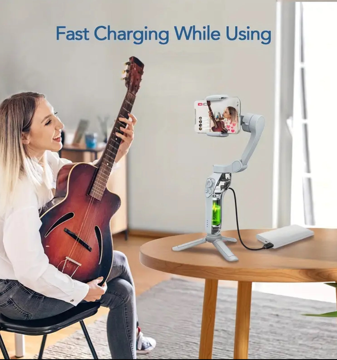 Handheld 3-Axis Gimbal Stabilizer – Foldable, USB Rechargeable, Smart Gesture, Ideal for Vlogging & Mobile Photography