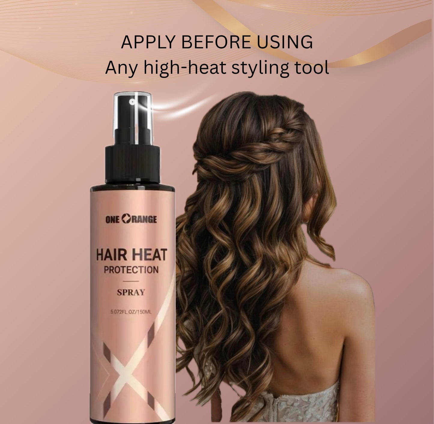 Keratin Heat Protection Spray – 150ml | Shields Hair from Heat Damage, Adds Shine & Restores Moisture