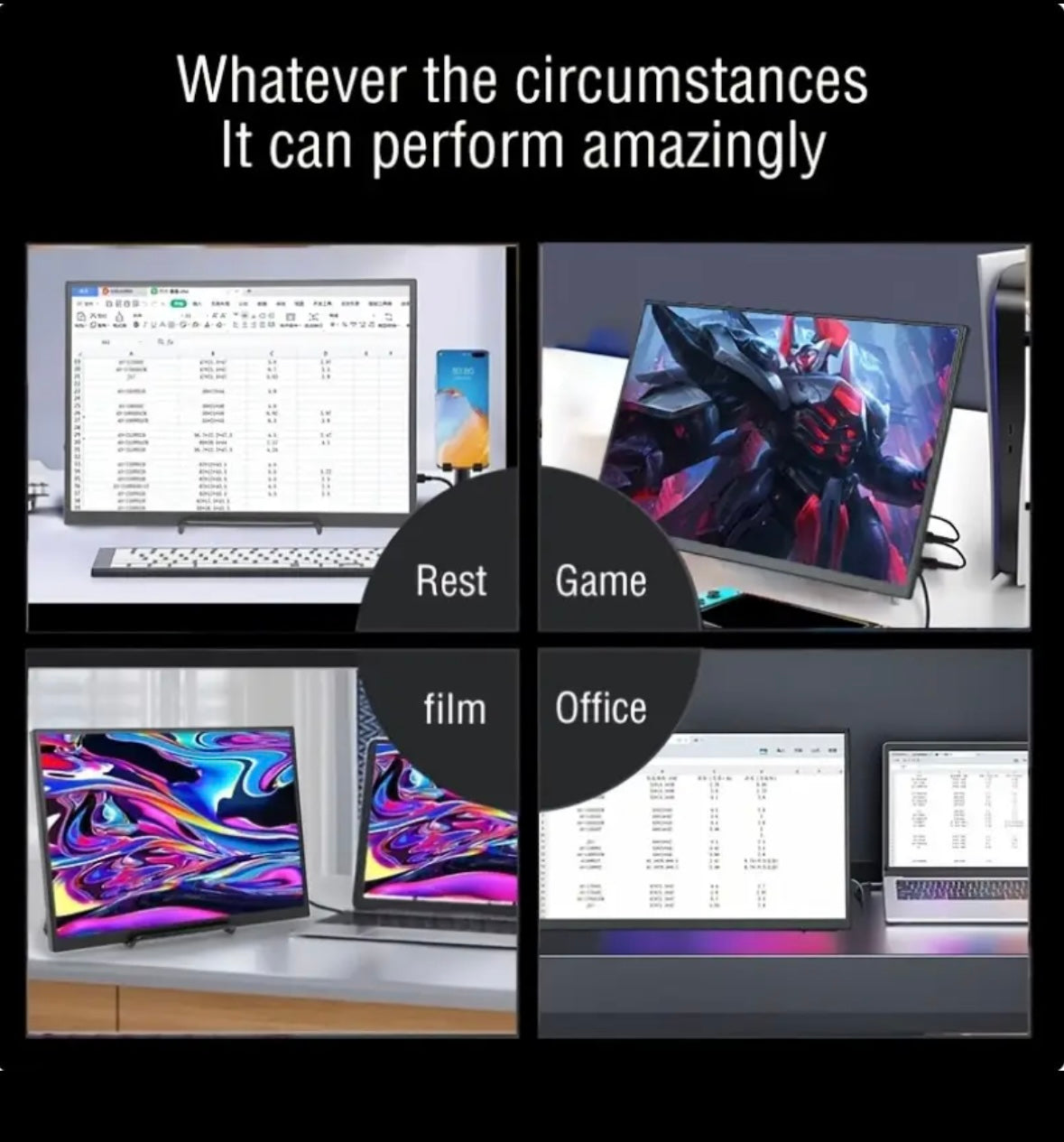 ANMITE 10.5” Portable Monitor – HDR 1280P, Low Blue Light, Compatible with Gaming Consoles, Phones & Laptops