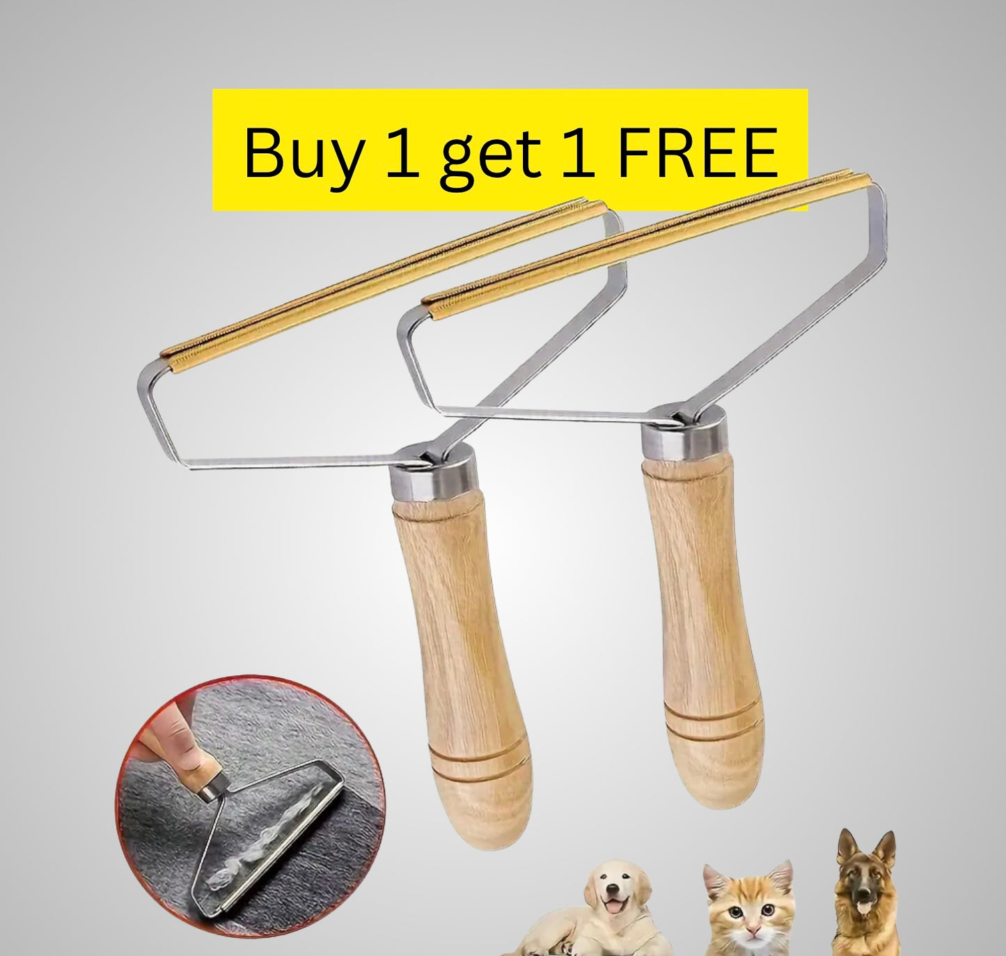 Buy 1 Get 1 FREE – PetPro Pet Hair Remover Scraper | Steel Lint Brush for Carpets, Sofas & Furniture | Manual, Non-Electric Cleaner for Dogs & Cats