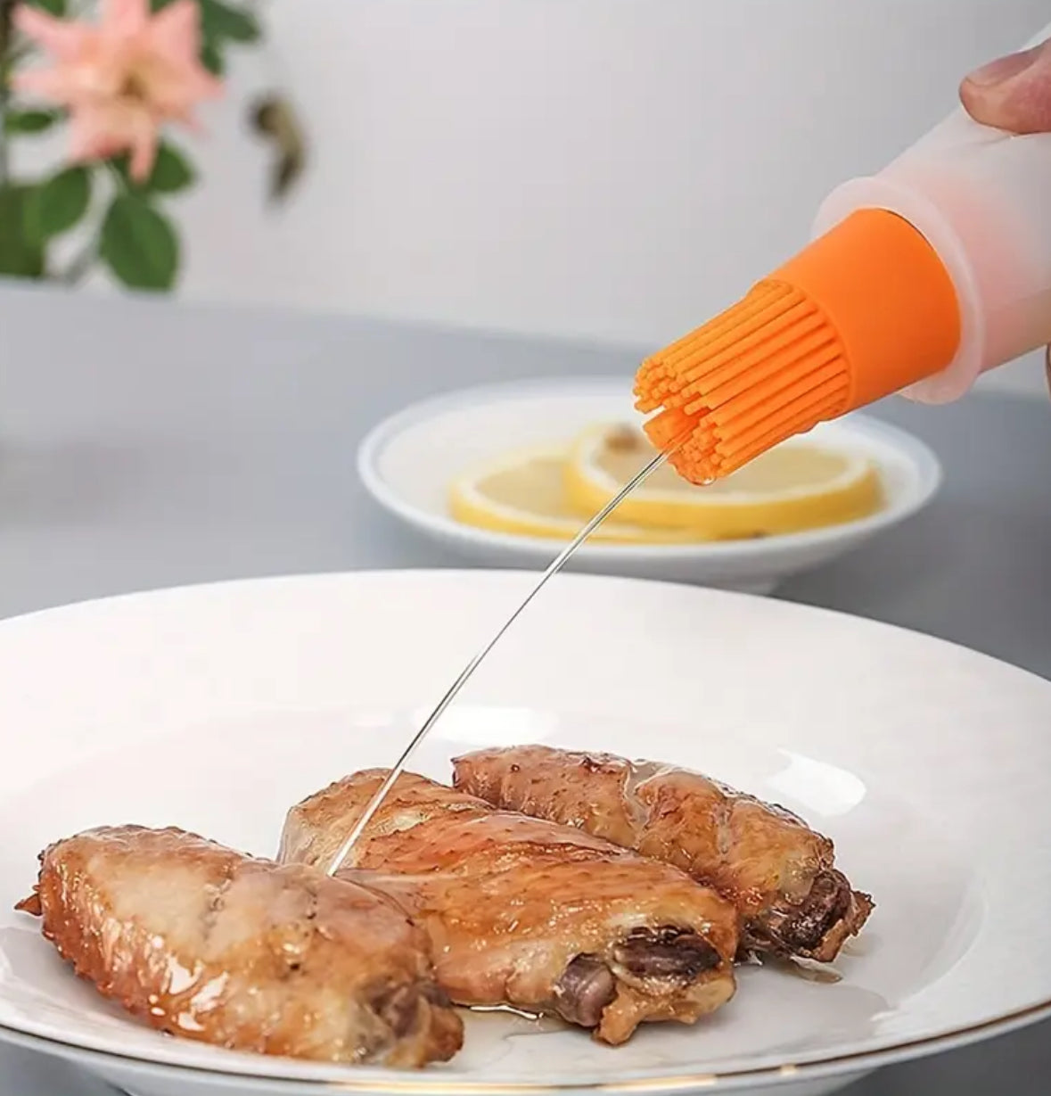 1pc Silicone Basting Brush with Measurement Scale – Heat-Resistant Oil & Sauce Brush for Braai, Baking, and Cooking – Non-Stick & Easy to Clean