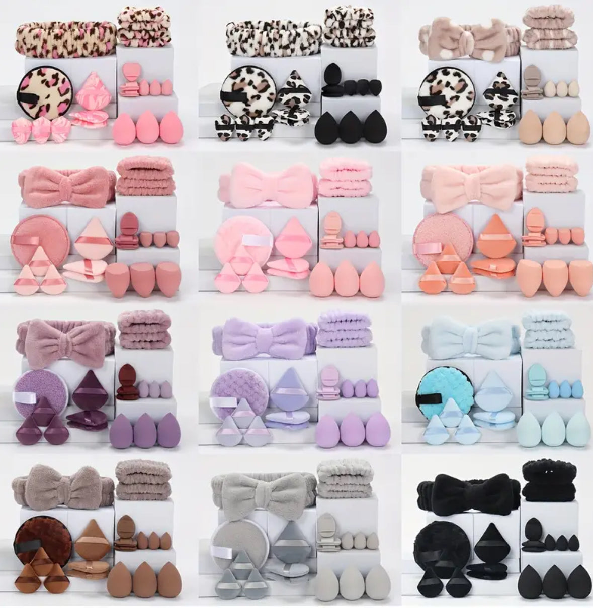 19pcs Makeup Sponge & Headband Set – Multi-Functional Beauty Tools for Foundation, Concealer, and Powder