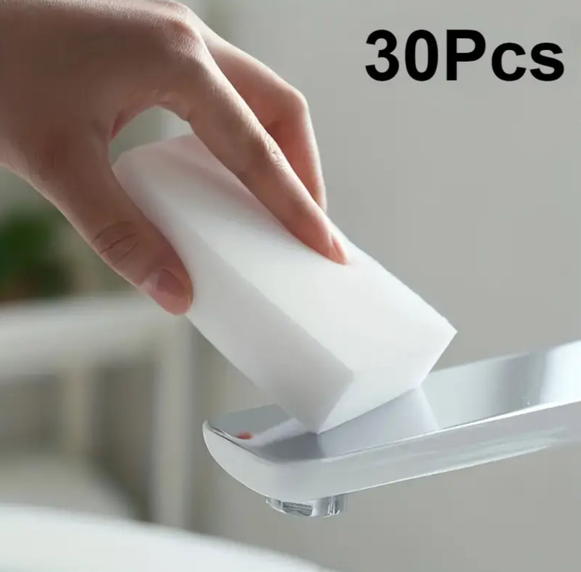 Magic Eraser Sponge Pads (30/60/120pcs) – Multi-Surface Cleaning Sponges for Kitchen, Bathroom, Walls, Floors & Glass – Chemical-Free Deep Cleaner