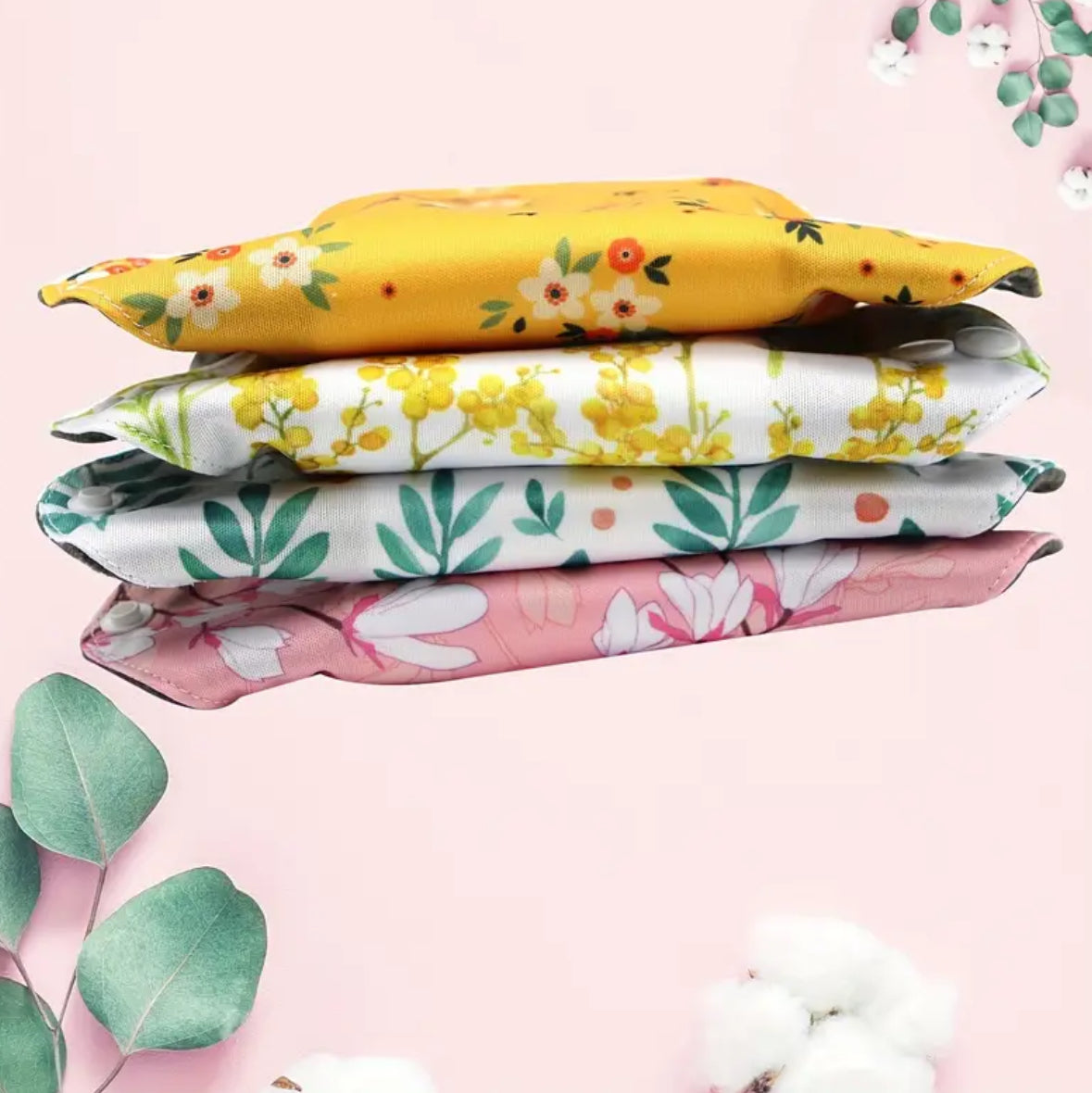 4pcs Night-Long Reusable Sanitary Pads – Washable Cloth Panty Liners for Women, Heavy Flow Protection