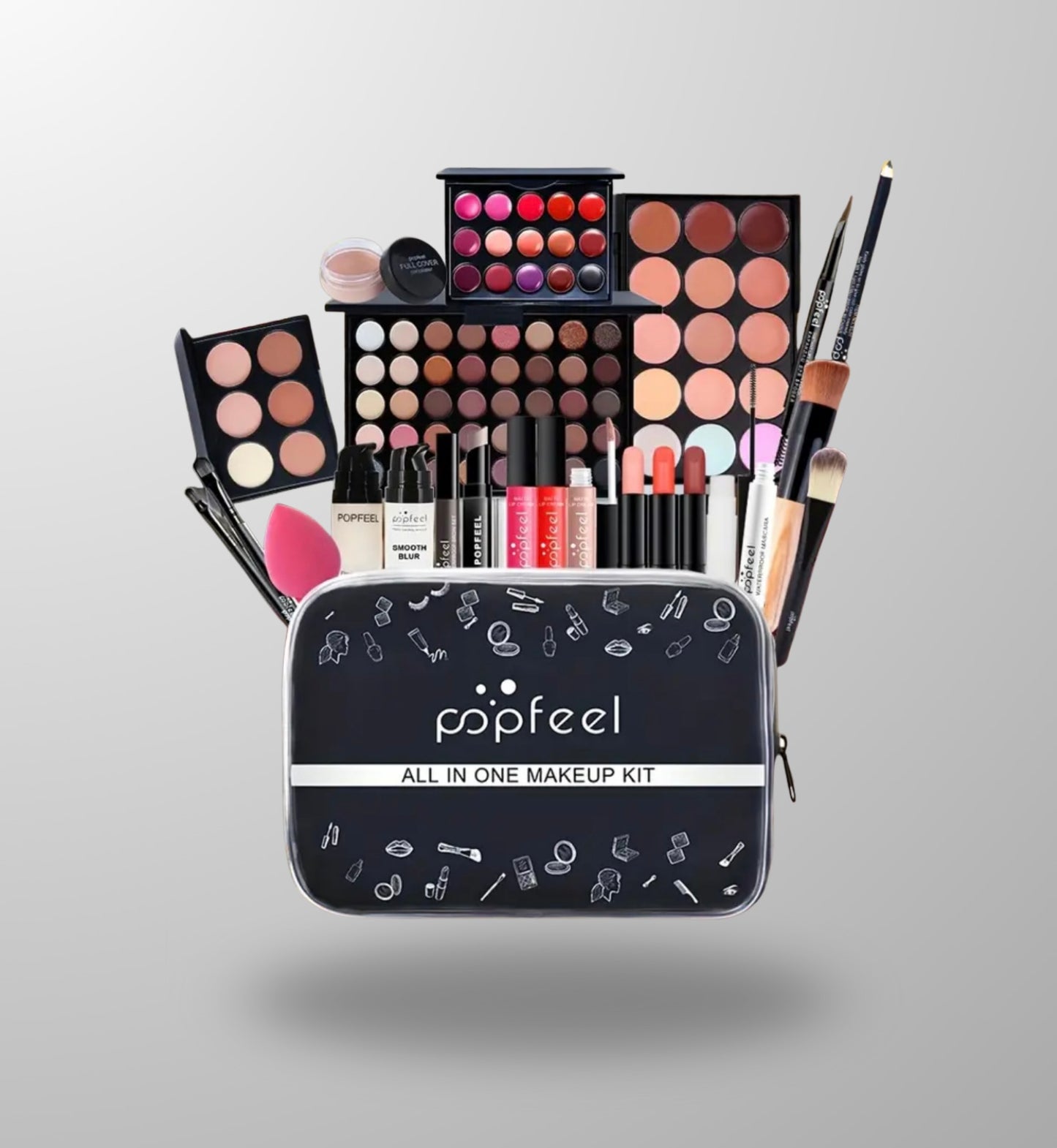 POPFEEL All-in-One Makeup Set – Full Coverage, Long-Lasting Formula | Eyes, Lips & Face Kit for Daily Glam or Holiday Looks