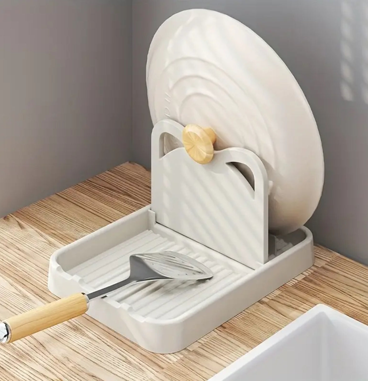 1pc Creative Cat Ear Pot Lid Holder – Multi-Functional Stand for Lids, Spoons, Spatulas & Utensils