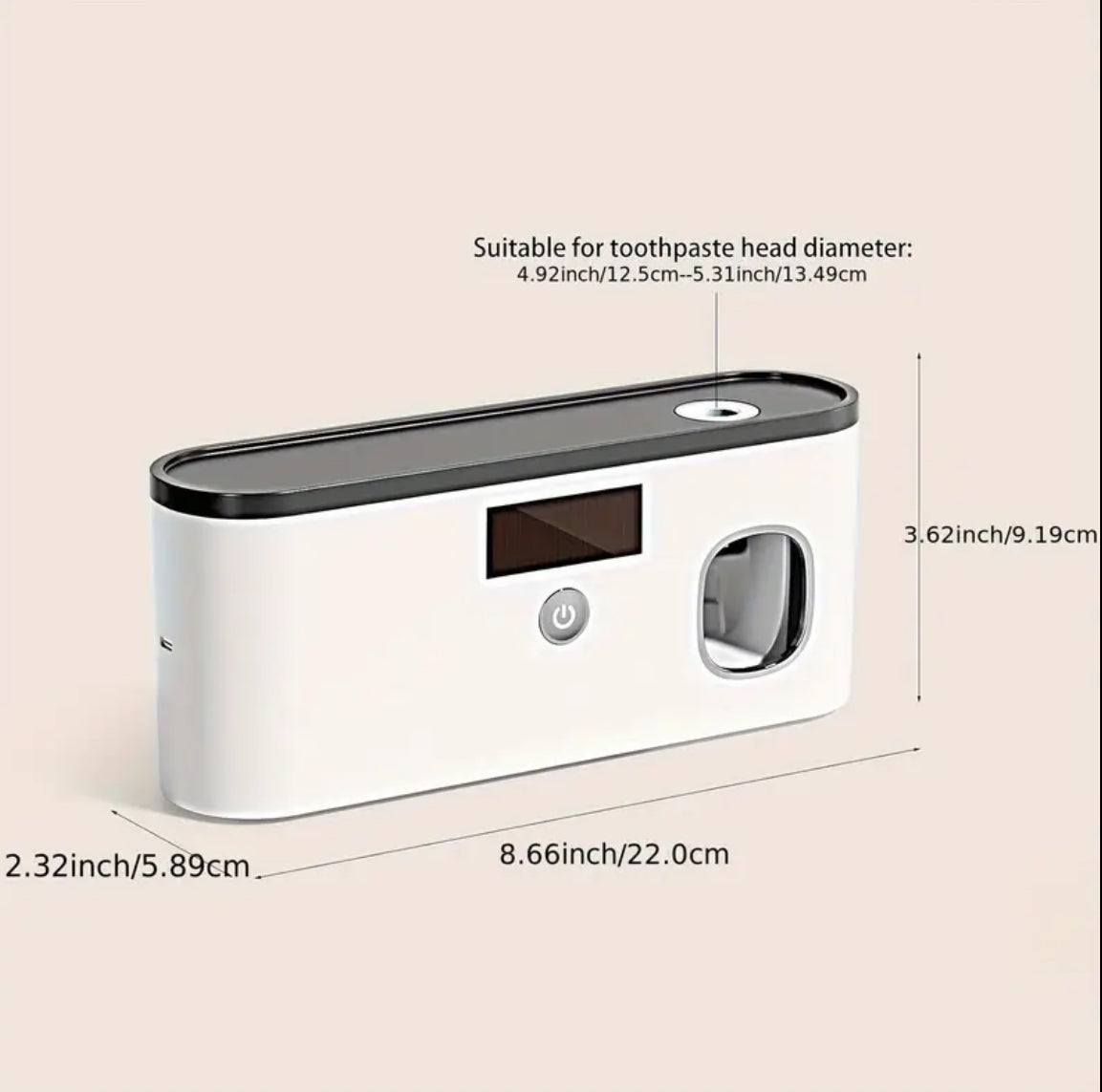 Automatic Toothpaste Dispenser with Smart Toothbrush Holder – 5-Slot Wall-Mounted Bathroom Organizer, USB Rechargeable & Stylish Home Decor