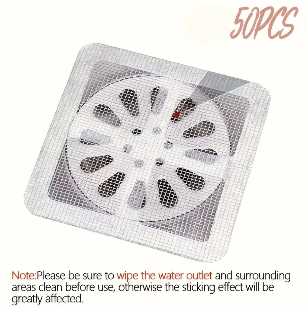 50pcs Hair Catcher Drain Stickers – Shower Drain Blocker & Protector, Easy-to-Use, No Power Needed