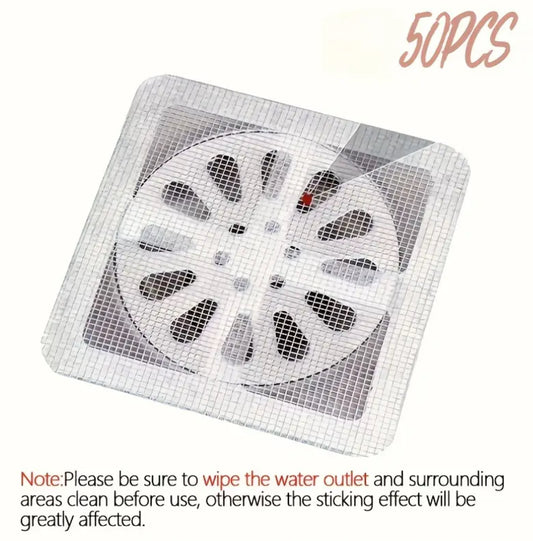 50pcs Hair Catcher Drain Stickers – Shower Drain Blocker & Protector, Easy-to-Use, No Power Needed