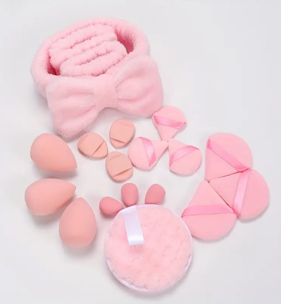 19pcs Makeup Sponge & Headband Set – Multi-Functional Beauty Tools for Foundation, Concealer, and Powder