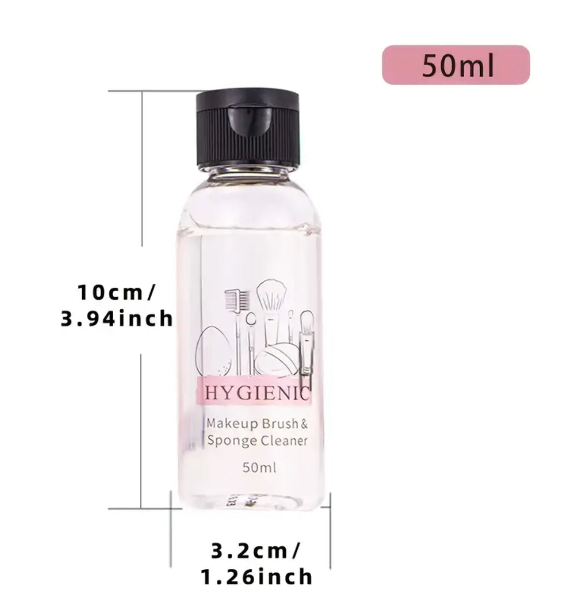 Gentle Makeup Brush Cleaner – Hypoallergenic 50ml Gel for Brushes & Sponges
