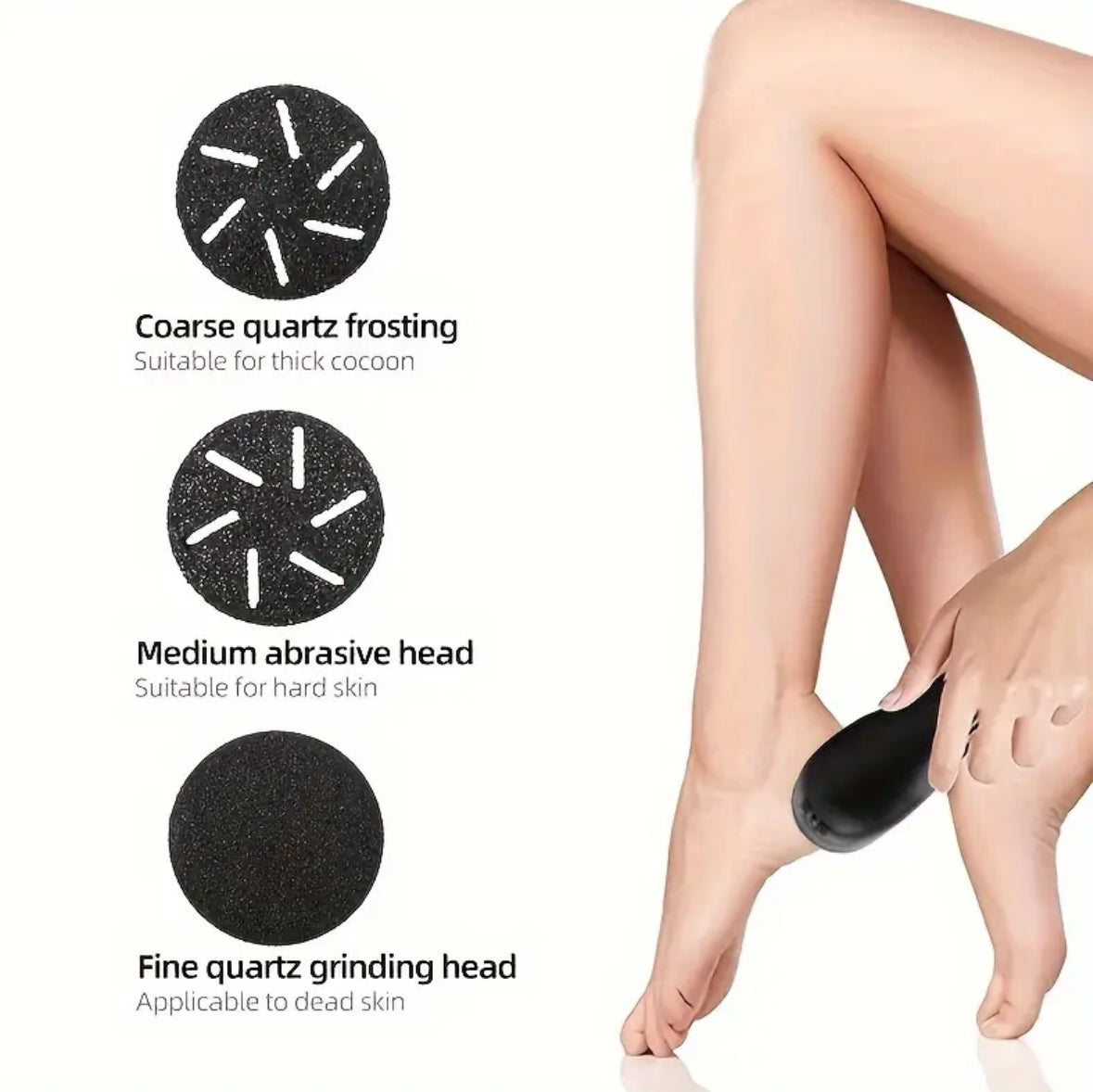 Electric Foot File – USB Rechargeable Pedicure Device for Smooth Feet, Home & Travel Use