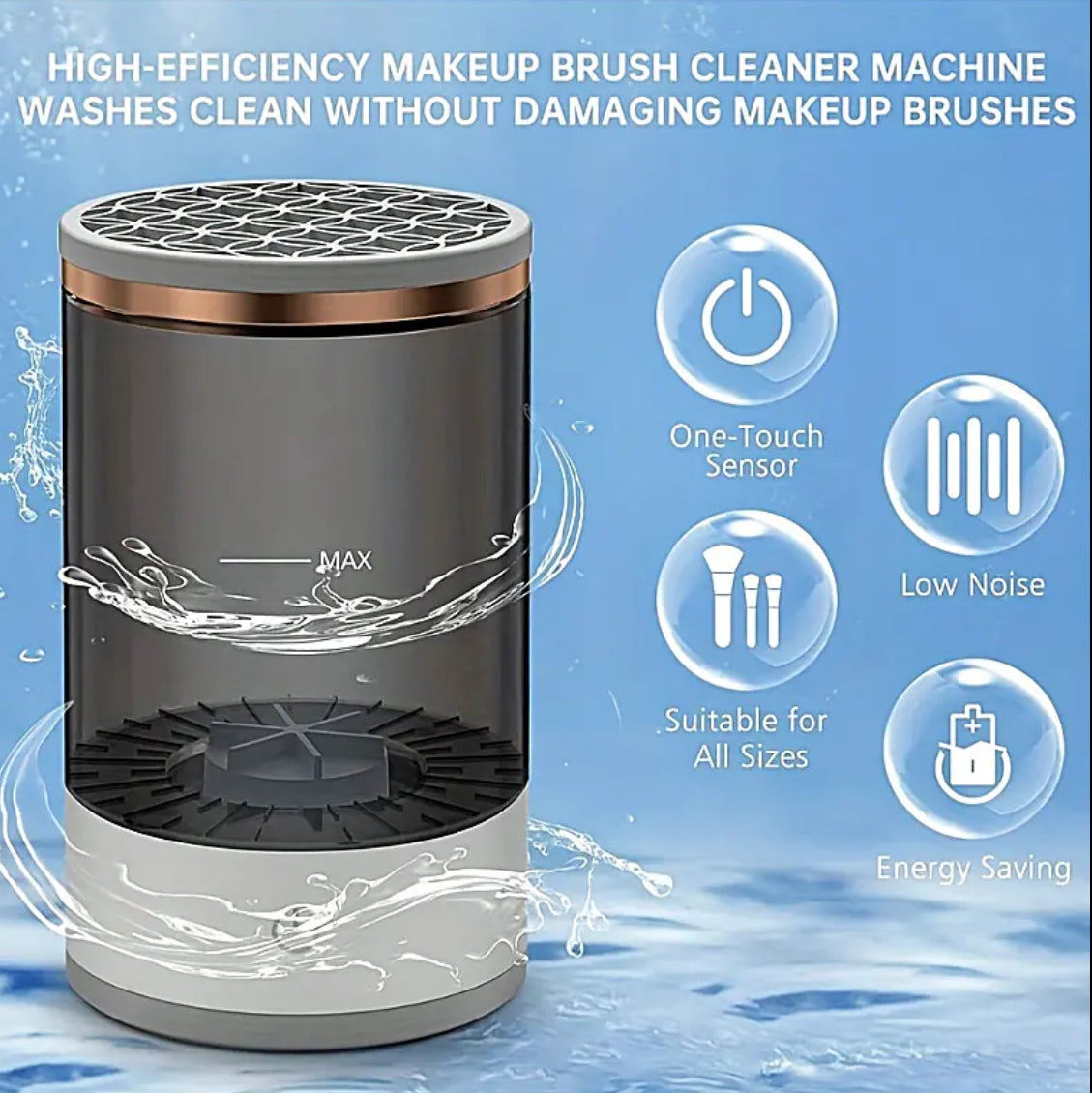 Portable Electric Makeup Brush Cleaner – Automatic USB Spinner for Quick Drying & Easy Cleaning