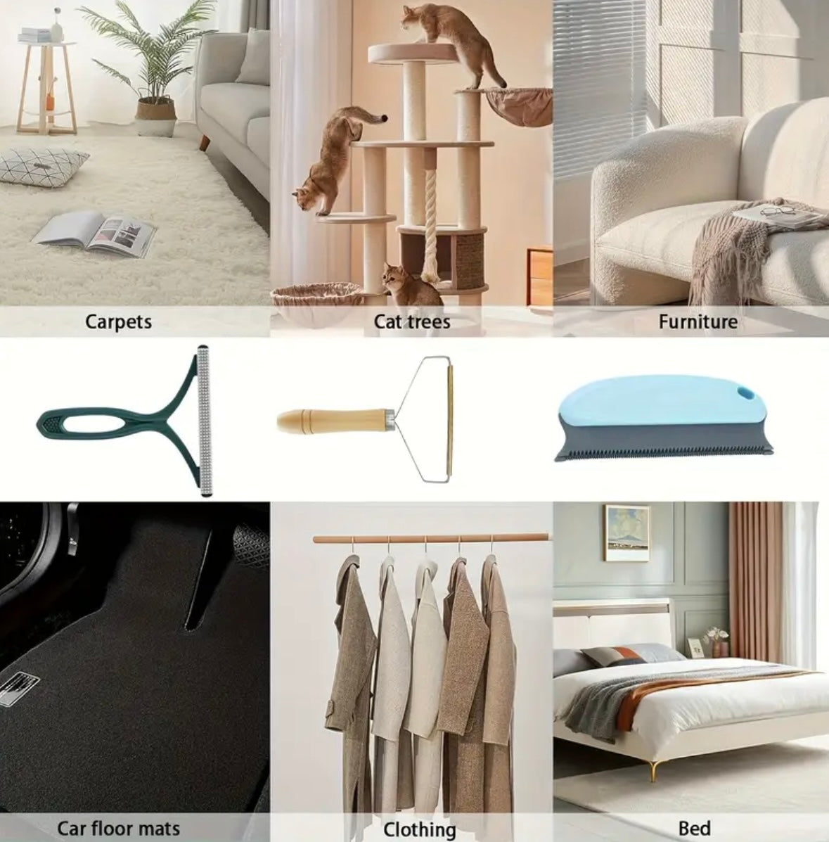 5pcs Pet Hair Remover Set – Reusable Lint & Hair Removal Tool for Dogs & Cats