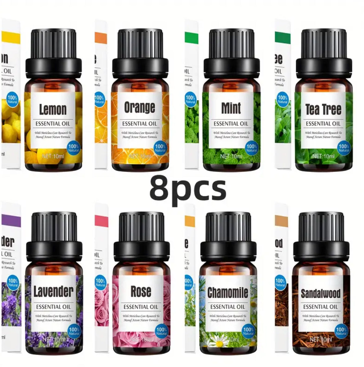 Essential Oil Set – Lavender, Lemon, Mint, Chamomile, Deep Sea & Rose Oils for Diffusers and Humidifiers, Aromatherapy Collection