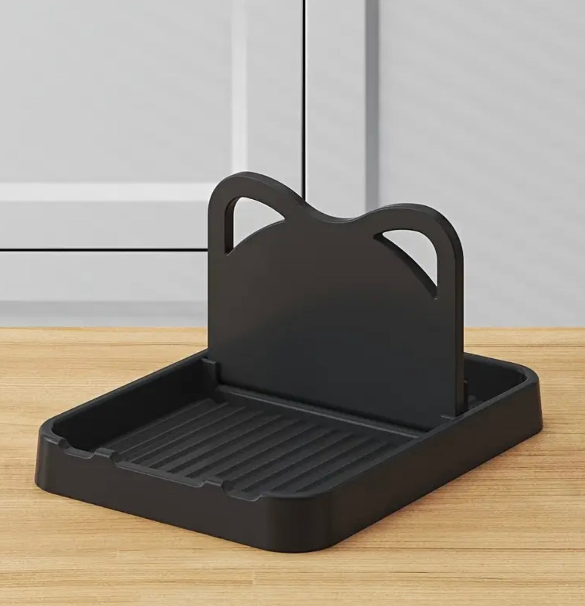 1pc Creative Cat Ear Pot Lid Holder – Multi-Functional Stand for Lids, Spoons, Spatulas & Utensils