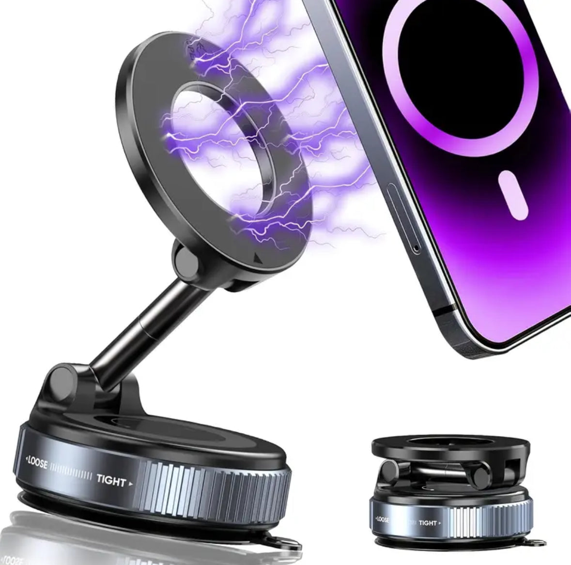 Magnetic Phone Holder 4-in-1 Set – 360° Adjustable Stand, Strong N52 Magnet, Universal iPhone & Android, Perfect for Car, Desk, or Travel