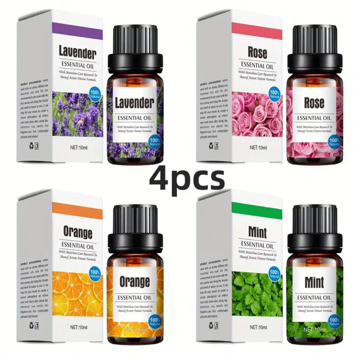 Essential Oil Set – Lavender, Lemon, Mint, Chamomile, Deep Sea & Rose Oils for Diffusers and Humidifiers, Aromatherapy Collection