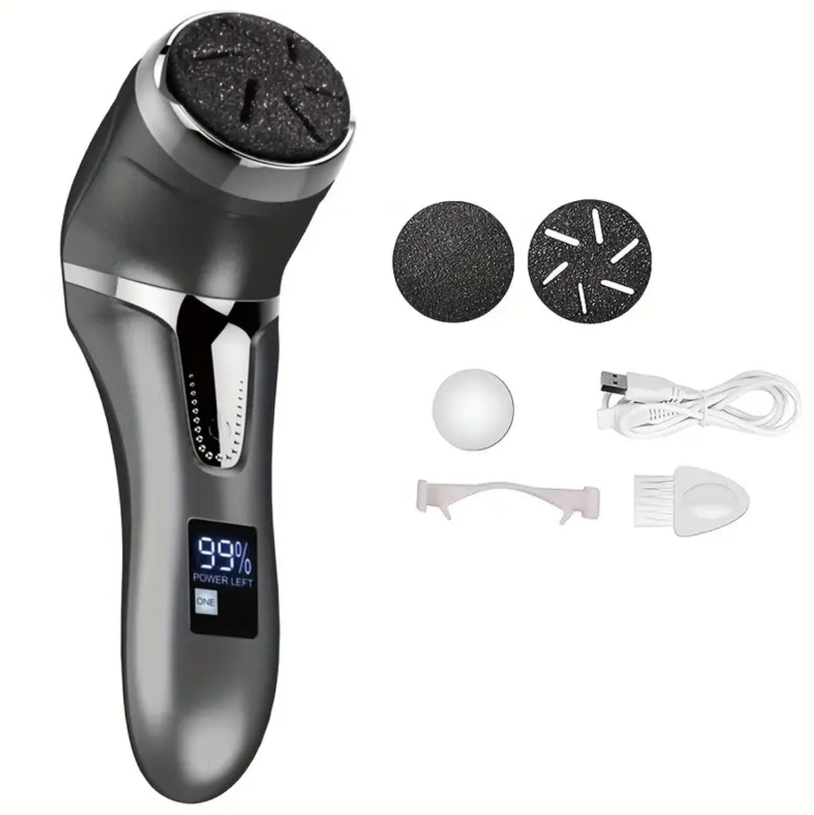 Electric Foot File – USB Rechargeable Pedicure Device for Smooth Feet, Home & Travel Use