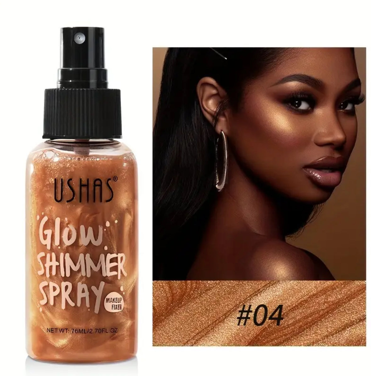 [Shimmer Mist Spray] Long-Lasting Waterproof Highlight Spray – Radiant Face & Body Glow Mist – Effortless Luminous Finish for Parties, Beach Days & Festivals