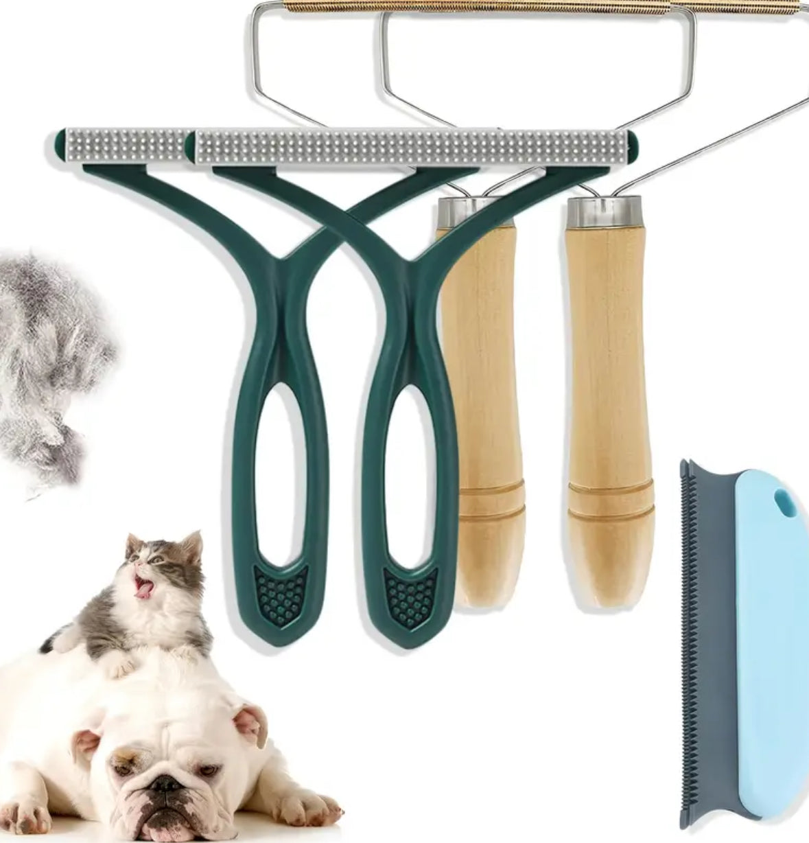 5pcs Pet Hair Remover Set – Reusable Lint & Hair Removal Tool for Dogs & Cats