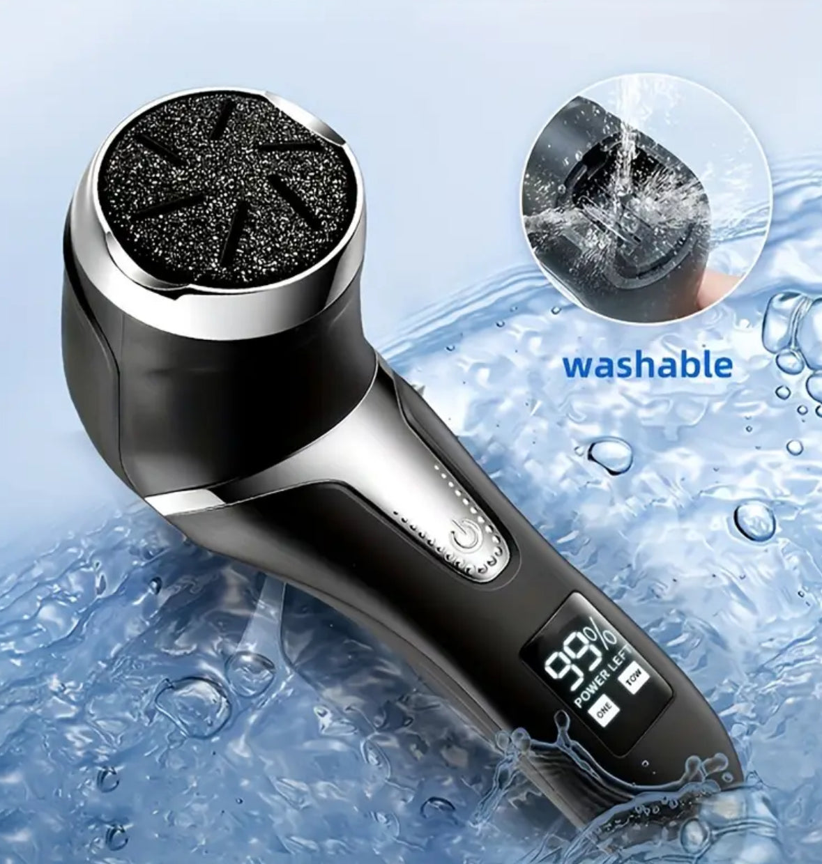 Electric Foot File – USB Rechargeable Pedicure Device for Smooth Feet, Home & Travel Use