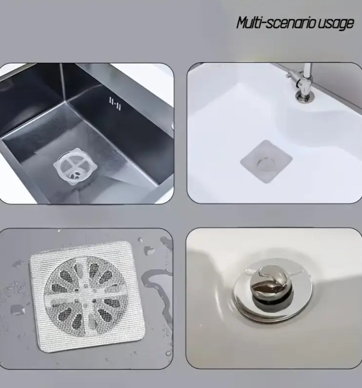 50pcs Hair Catcher Drain Stickers – Shower Drain Blocker & Protector, Easy-to-Use, No Power Needed