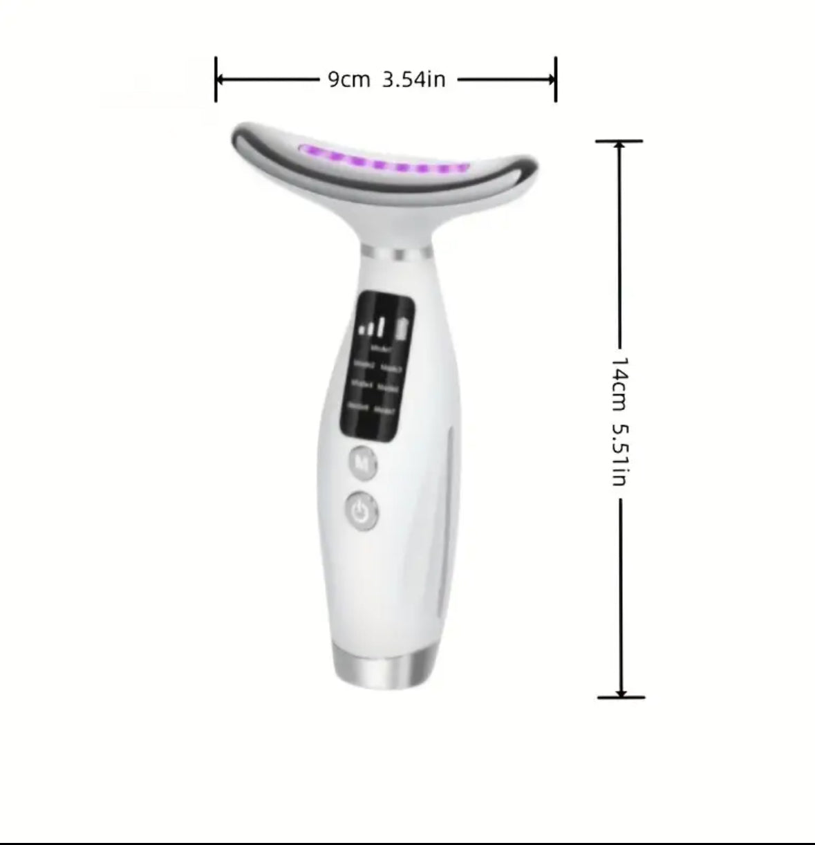 Rechargeable Facial & Neck Massager – 7 Modes, USB Charging, Vibrating & Heating Skincare Device