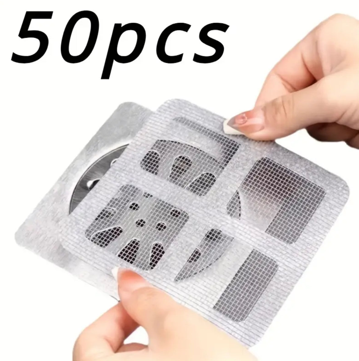 50pcs Hair Catcher Drain Stickers – Shower Drain Blocker & Protector, Easy-to-Use, No Power Needed