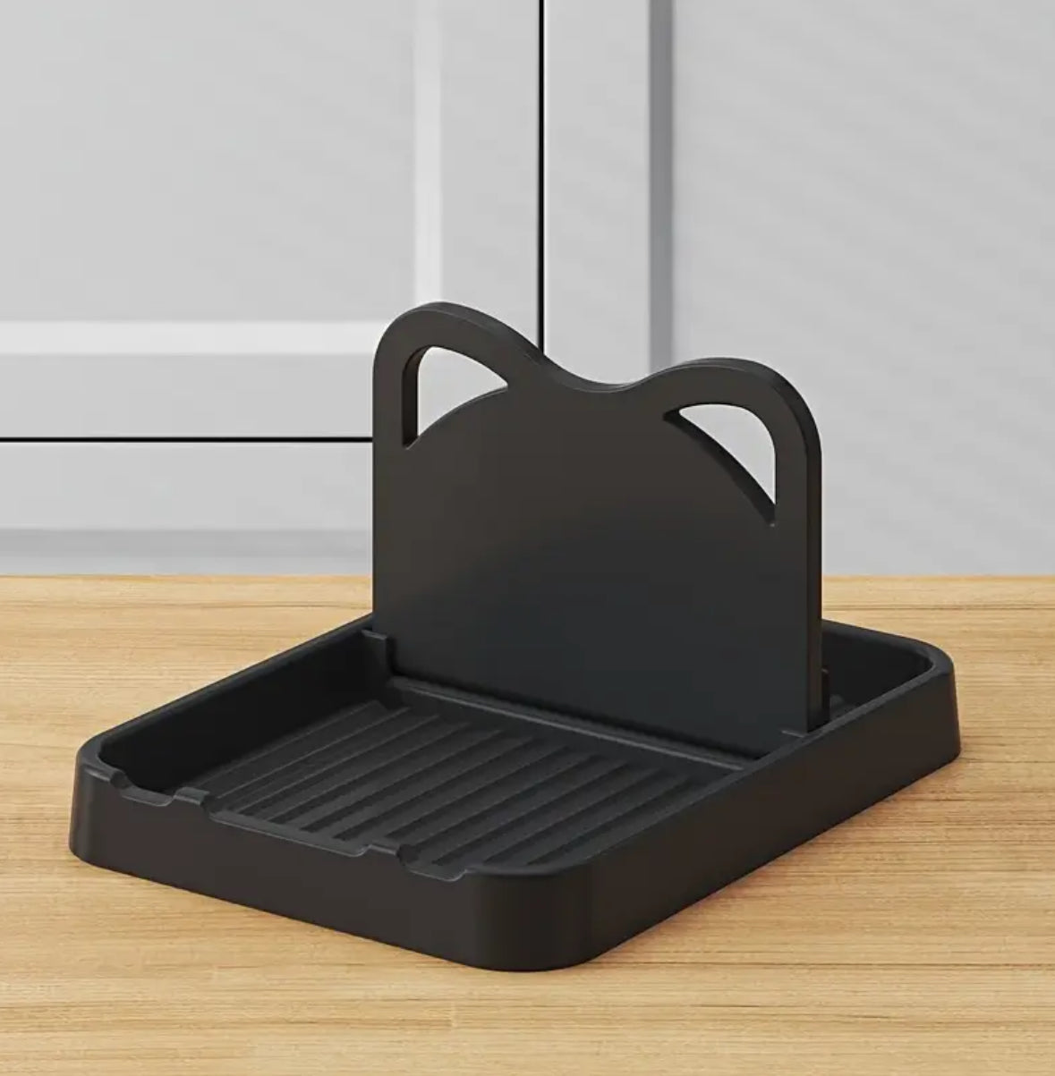 1pc Creative Cat Ear Pot Lid Holder – Multi-Functional Stand for Lids, Spoons, Spatulas & Utensils
