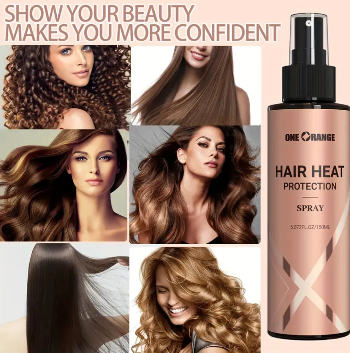 Keratin Heat Protection Spray – 150ml | Shields Hair from Heat Damage, Adds Shine & Restores Moisture