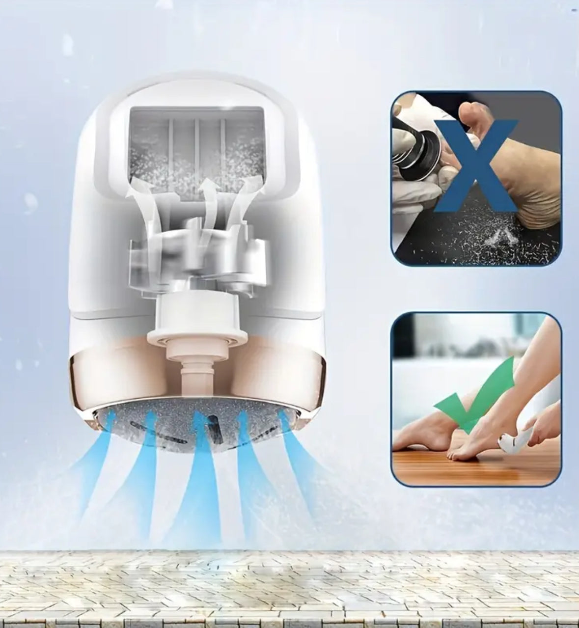 Electric Foot File – USB Rechargeable Pedicure Device for Smooth Feet, Home & Travel Use
