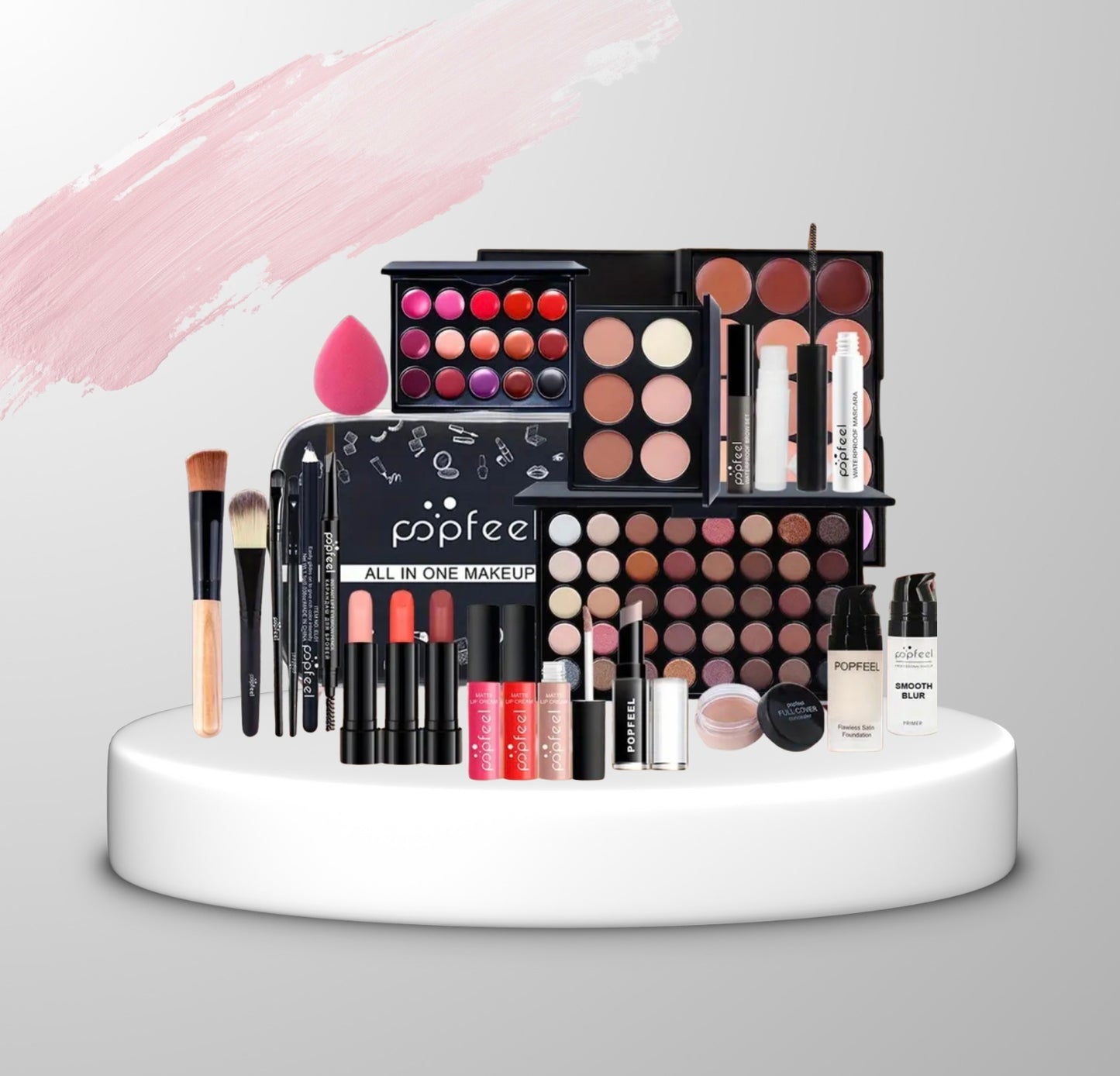POPFEEL All-in-One Makeup Set – Full Coverage, Long-Lasting Formula | Eyes, Lips & Face Kit for Daily Glam or Holiday Looks