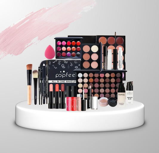POPFEEL All-in-One Makeup Set – Full Coverage, Long-Lasting Formula | Eyes, Lips & Face Kit for Daily Glam or Holiday Looks