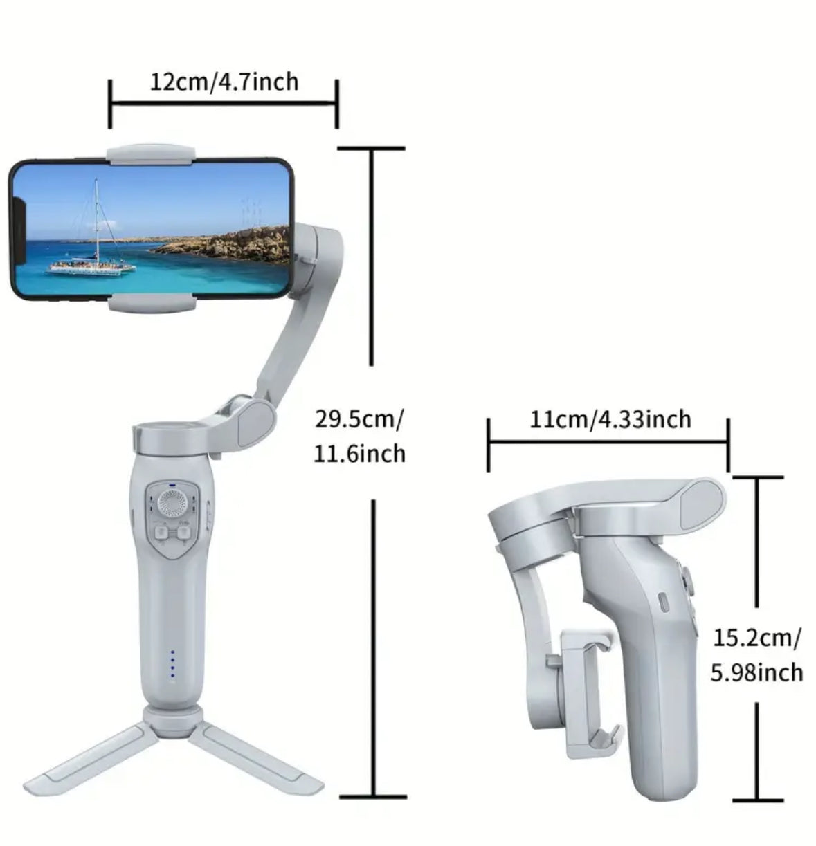 Handheld 3-Axis Gimbal Stabilizer – Foldable, USB Rechargeable, Smart Gesture, Ideal for Vlogging & Mobile Photography