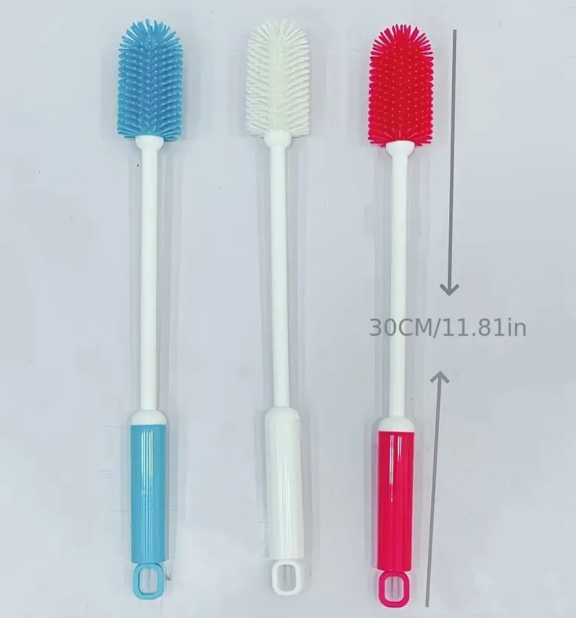 360° Rotating Silicone Cleaning Brush – Long Handle, Reusable Bottle, Cup & Container Cleaner
