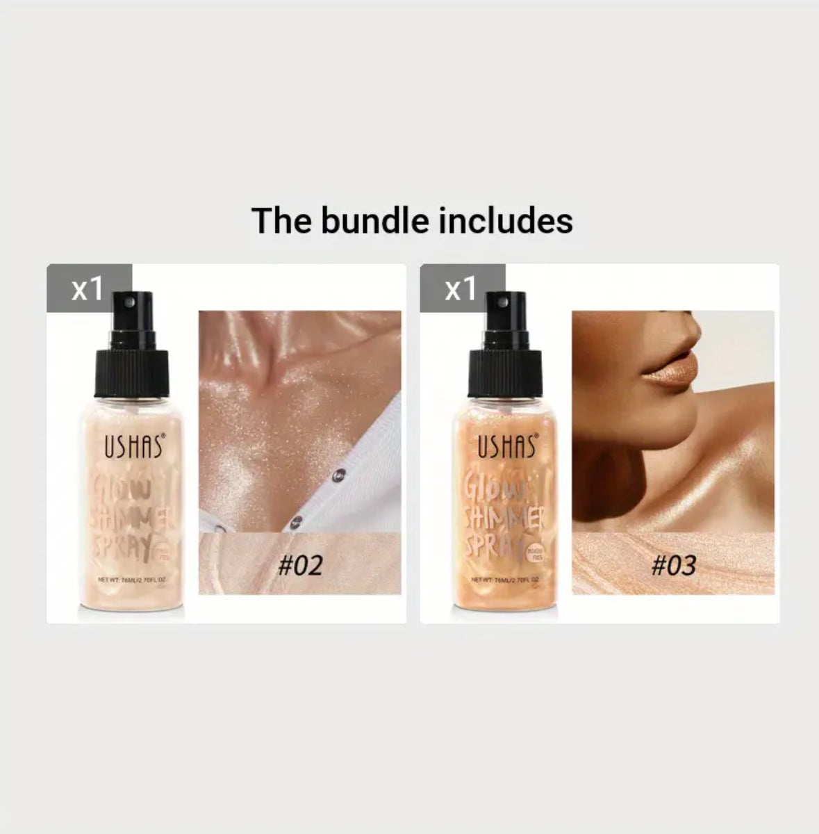 [Shimmer Mist Spray] Long-Lasting Waterproof Highlight Spray – Radiant Face & Body Glow Mist – Effortless Luminous Finish for Parties, Beach Days & Festivals