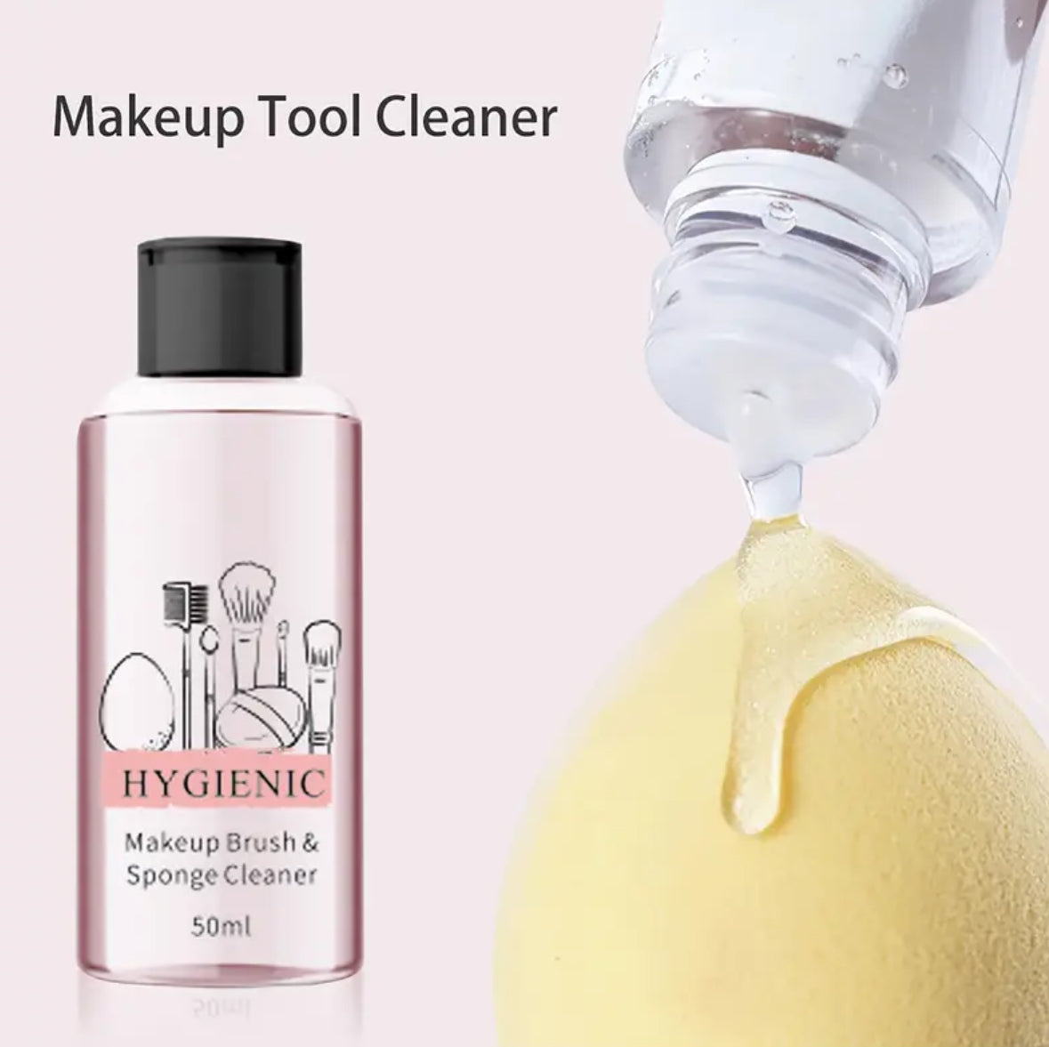 Gentle Makeup Brush Cleaner – Hypoallergenic 50ml Gel for Brushes & Sponges