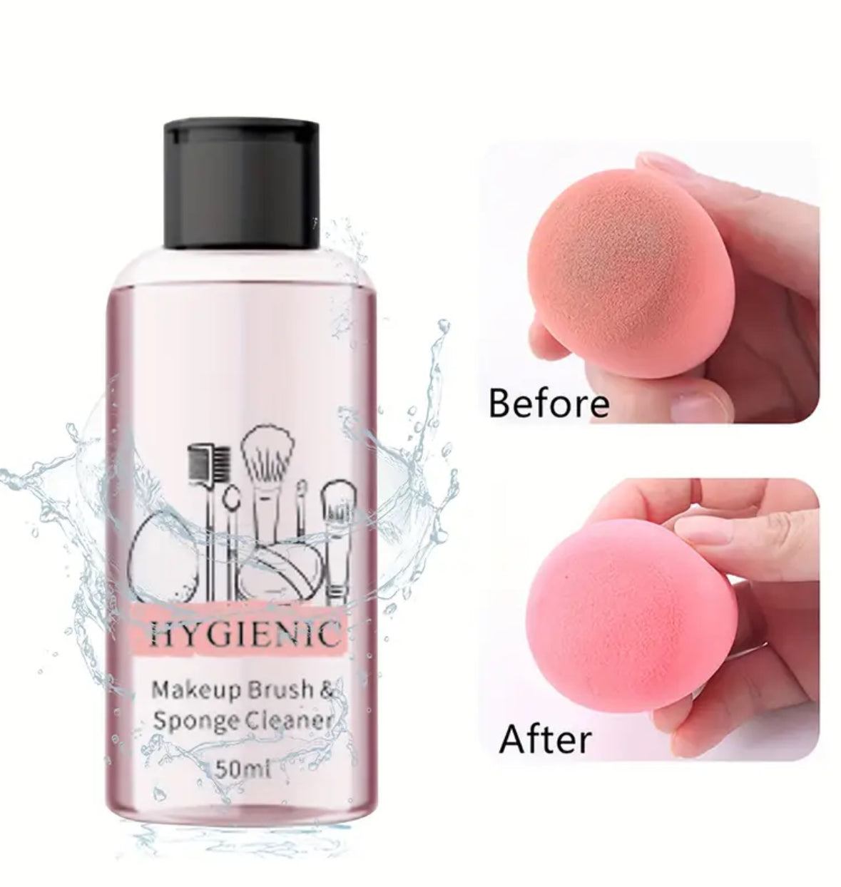 Gentle Makeup Brush Cleaner – Hypoallergenic 50ml Gel for Brushes & Sponges