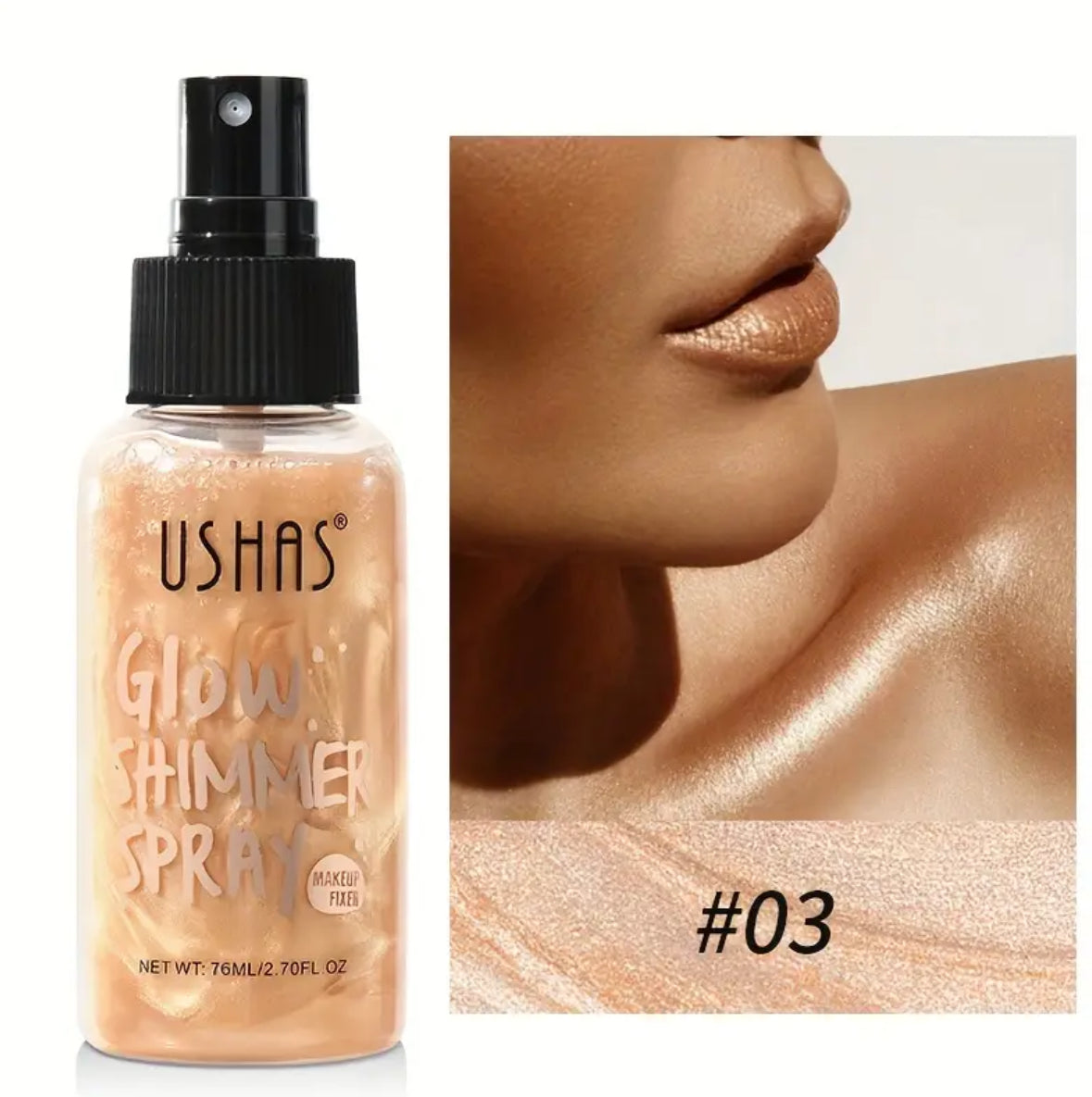[Shimmer Mist Spray] Long-Lasting Waterproof Highlight Spray – Radiant Face & Body Glow Mist – Effortless Luminous Finish for Parties, Beach Days & Festivals